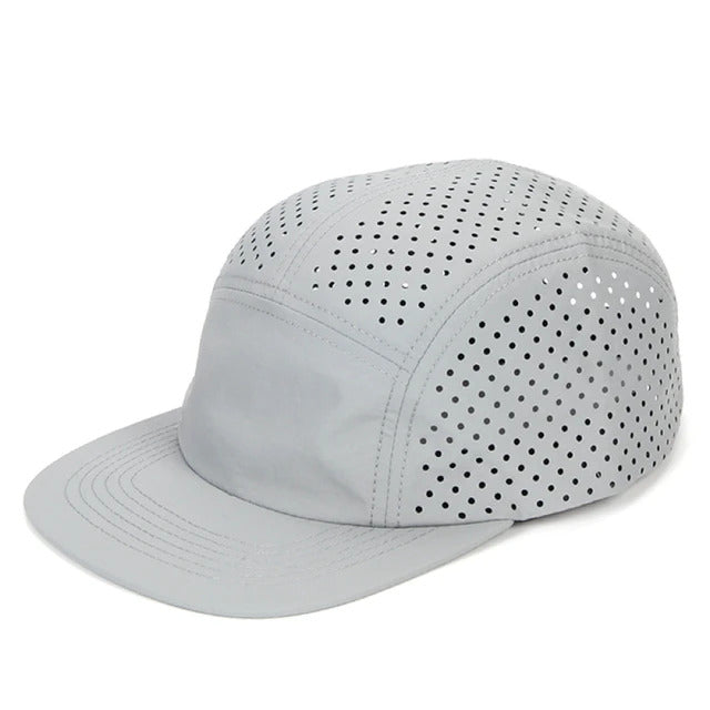 Performance Perforated 5-Panel Hat - Gray