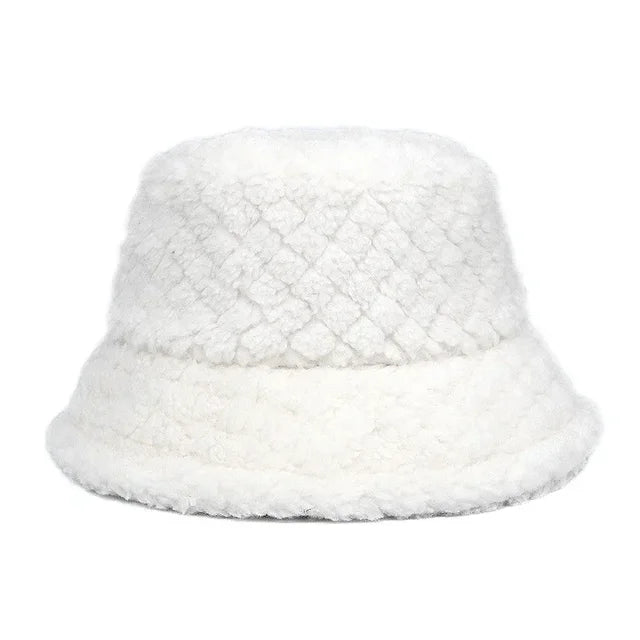 Plush Fleece Bucket Hat - Beige