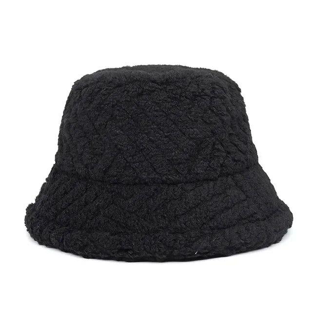 Plush Fleece Bucket Hat - Black