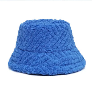 Plush Fleece Bucket Hat - Blue