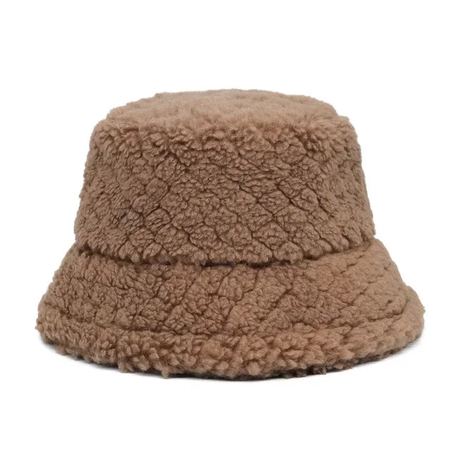 Plush Fleece Bucket Hat - Brown 2