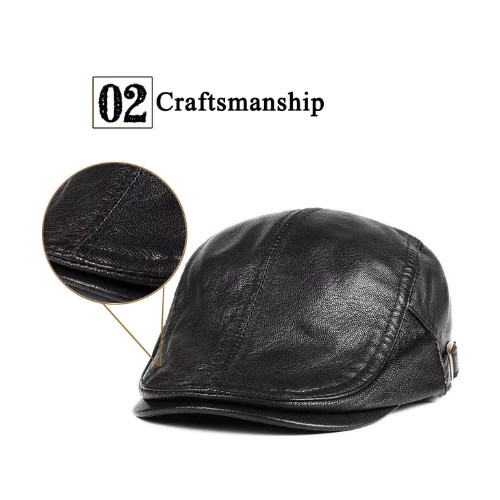 Premium Genuine Leather Flat Ivy Cap - About Cap 2