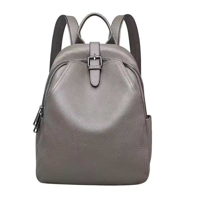 PrimeCraft Leather Backpack For Women - Gray