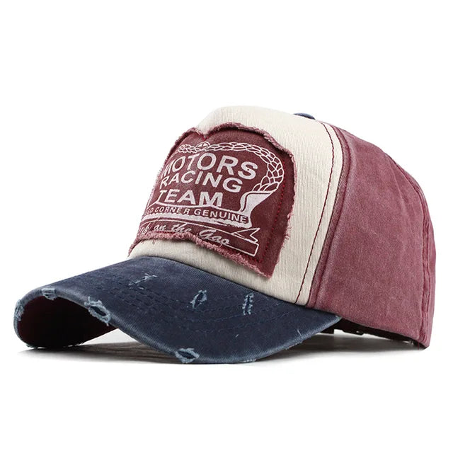 Retro Motors Racing Team Baseball Cap -Blue Pink