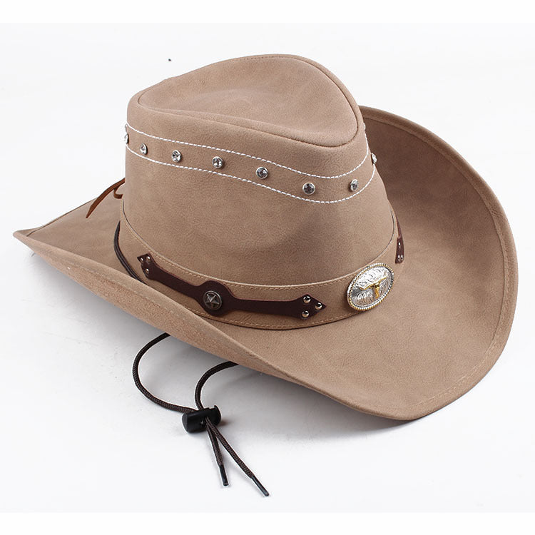 Rogue Rider Leather Cowboy Hat - Beige 