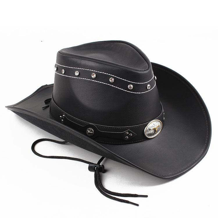 Rogue Rider Leather Cowboy Hat - Black