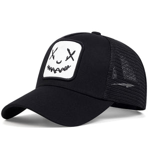 Ghost Face Patch Trucker Hat - Fushia