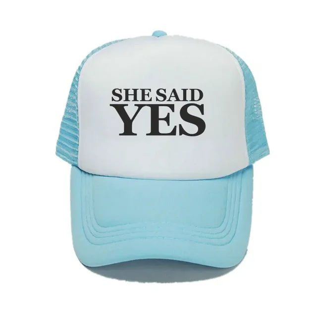 She Said Yes Proposal Trucker Hat - Fushia