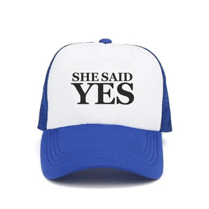 She Said Yes Proposal Trucker Hat - Fushia