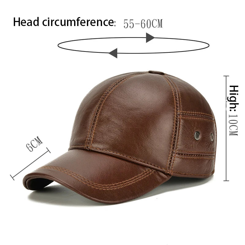 Bronze Aura Cowhide Leather Baseball Cap - Fushia