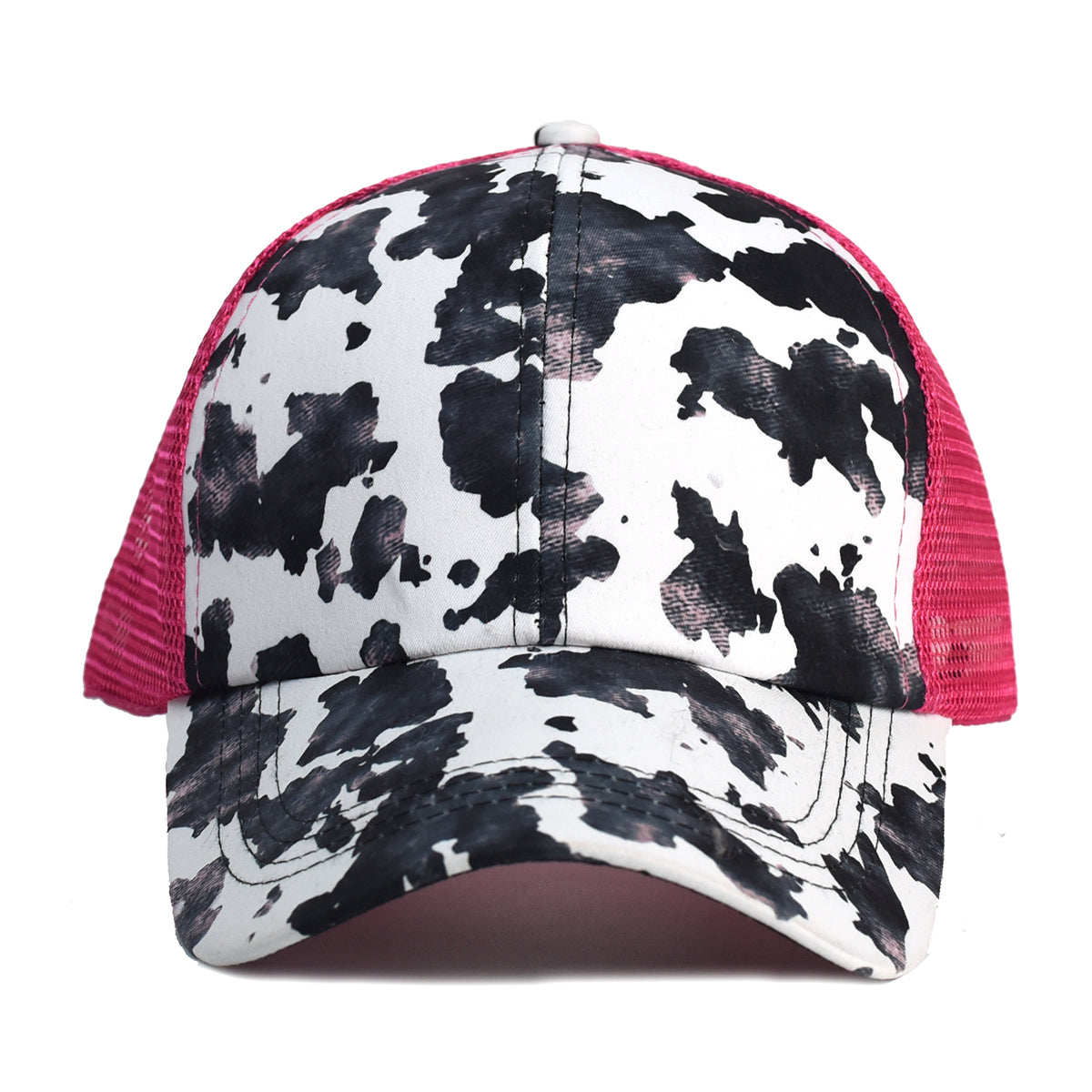 Cow Print Trucker Hat - Fushia