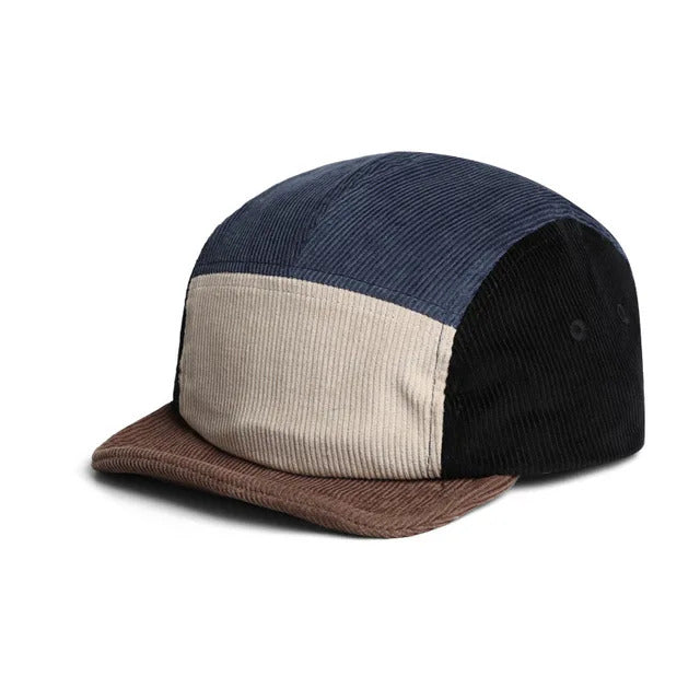 Retro 5-Panel Corduroy Cap - Fushia