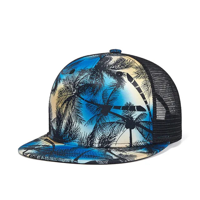 Palm Trees Trucker Hat - Fushia