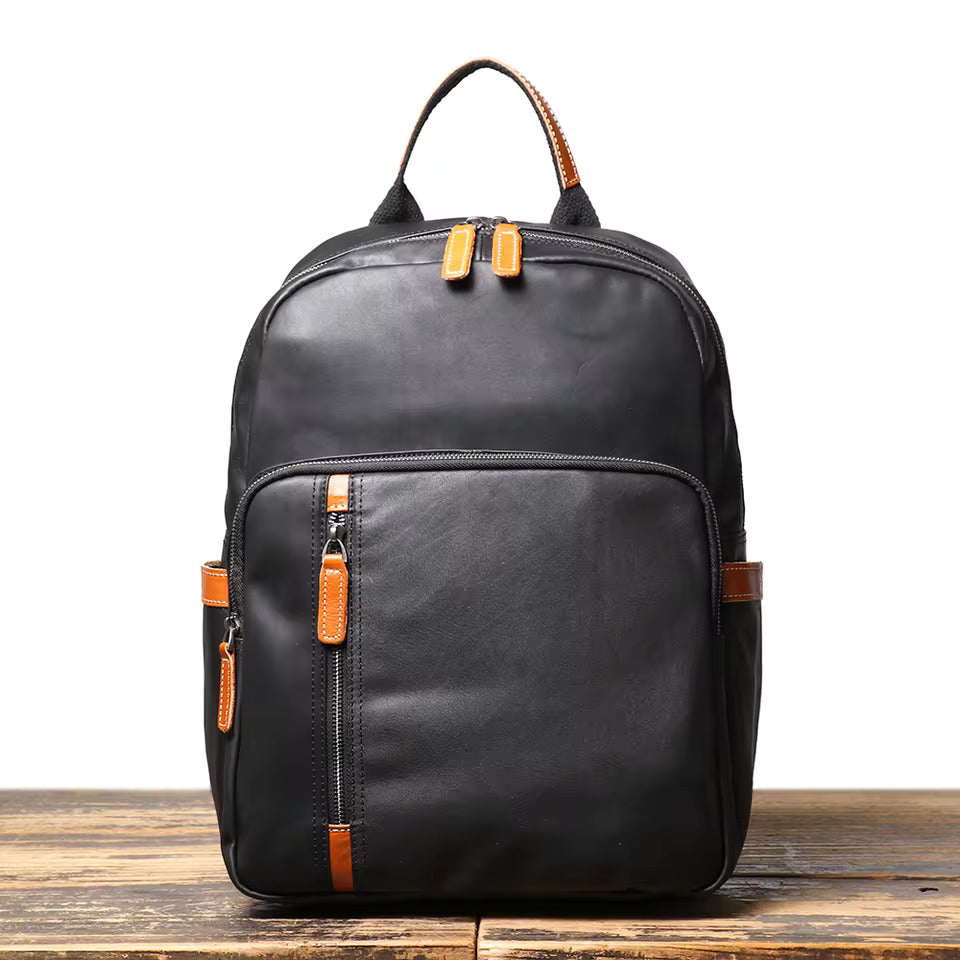 Shadow Trek Leather Backpack - Black