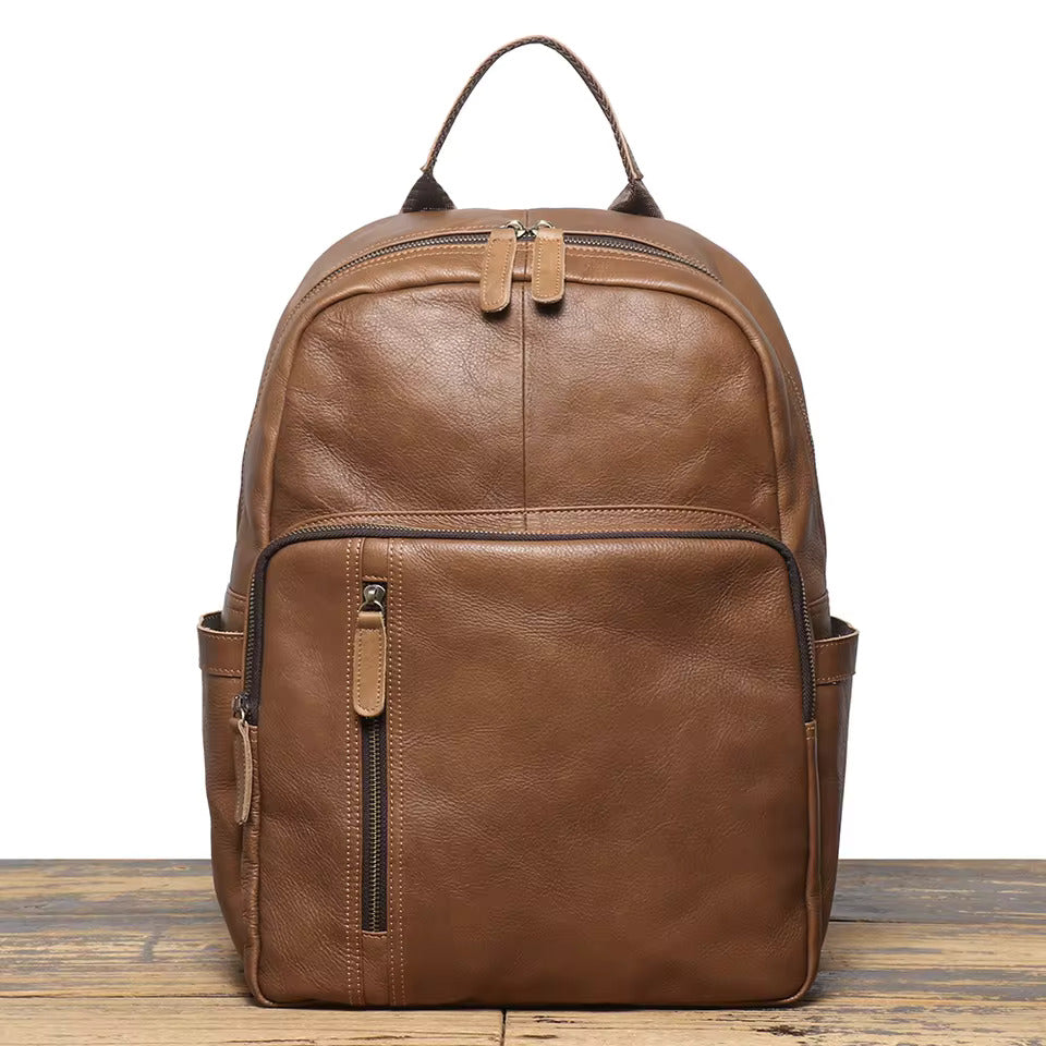 Shadow Trek Leather Backpack - Brown