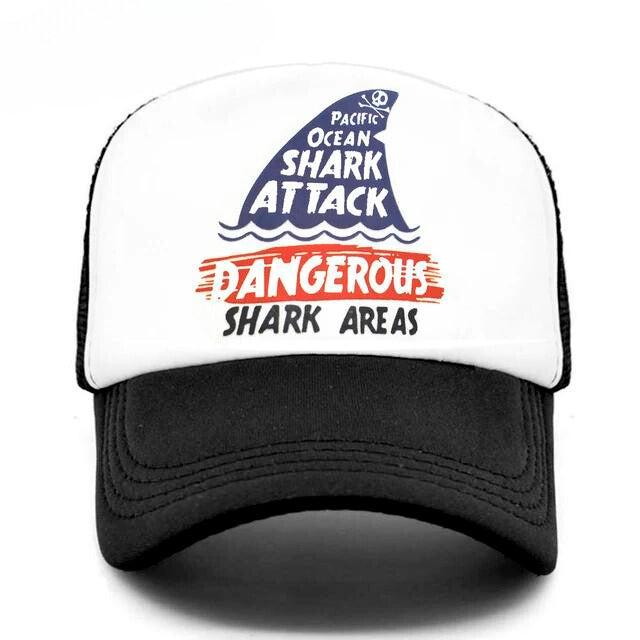 Shark Attack Adventure Trucker Hat - Black