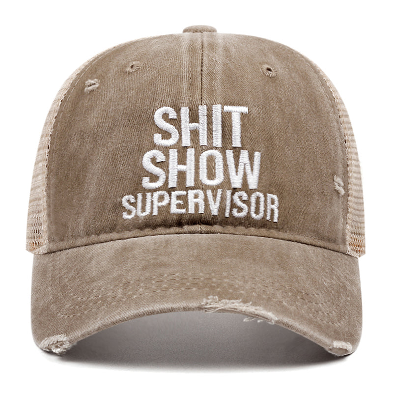 Shit Show Super Funny Trucker Hat - Khaki 