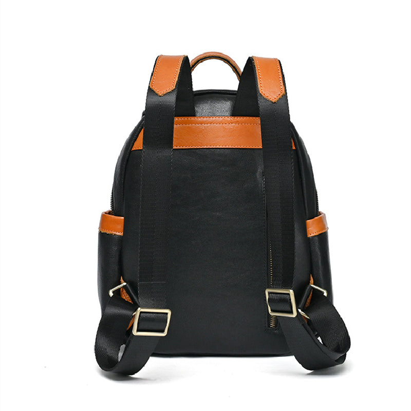 Sleek & Stylish Women’s Leather Backpack for Women - Black colors Back