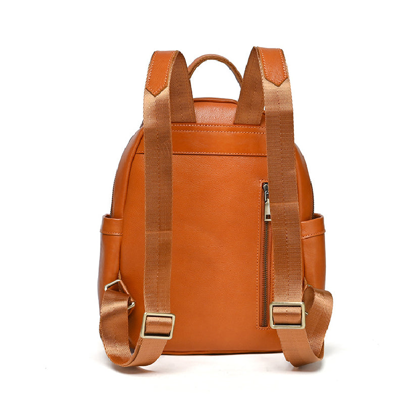 Sleek & Stylish Women’s Leather Backpack for Women - Brown colors back 