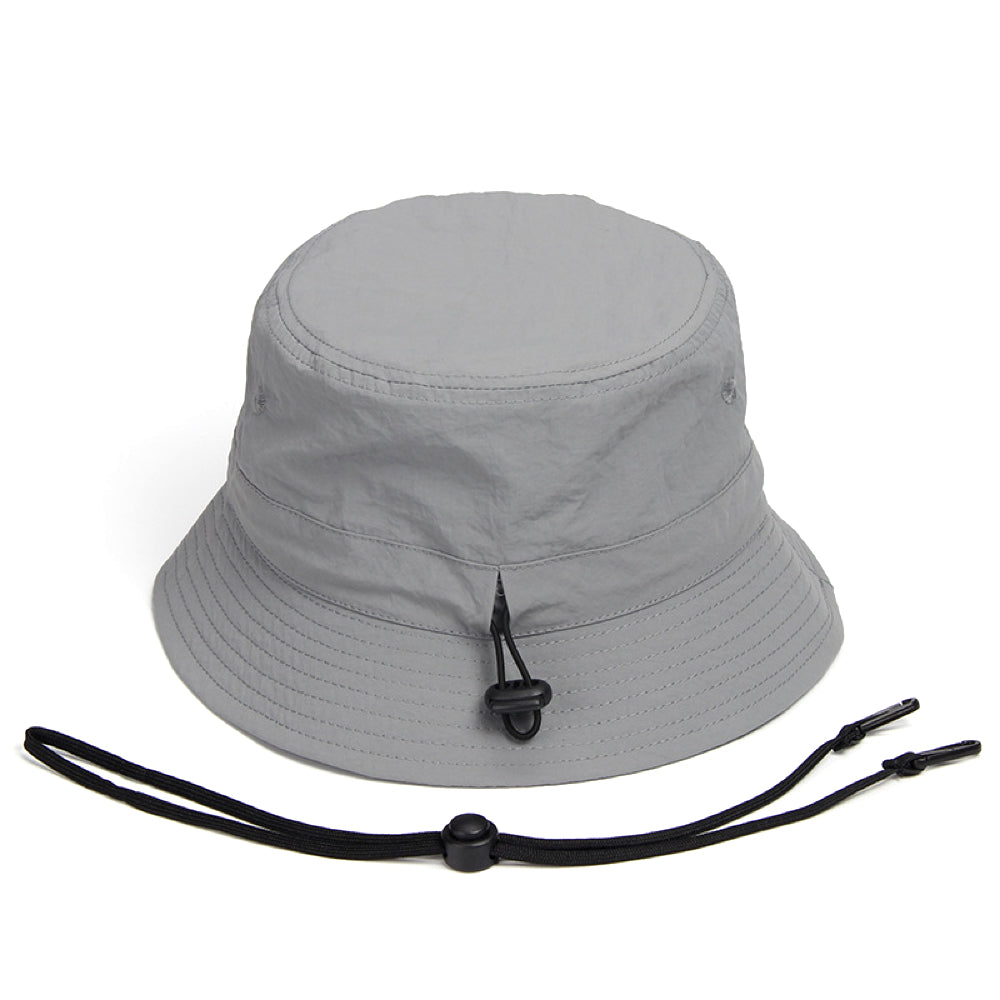 SolarStream Bucket Hat with chin straps - Light Gray