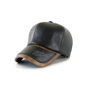 Sophisticated Leather Cap - Black