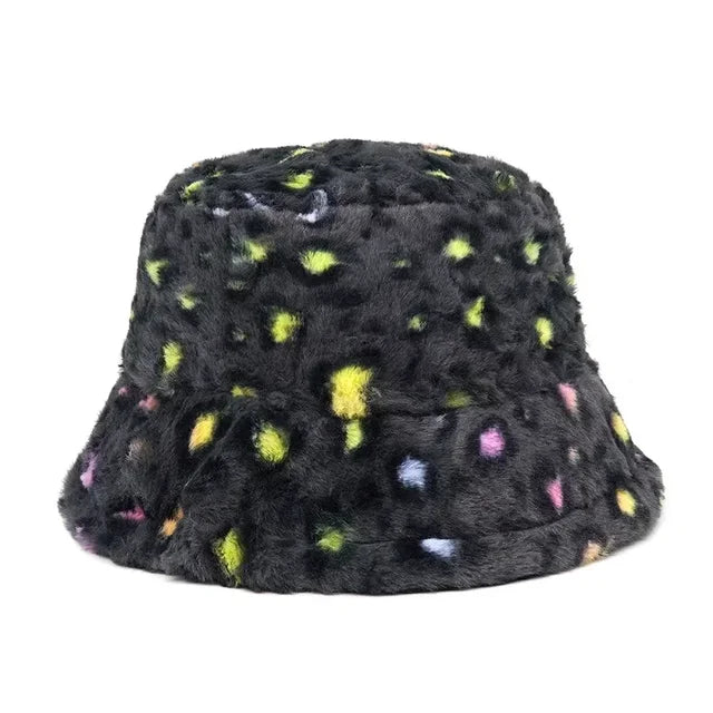 Speckled Faux Fur Bucket Hat - 5