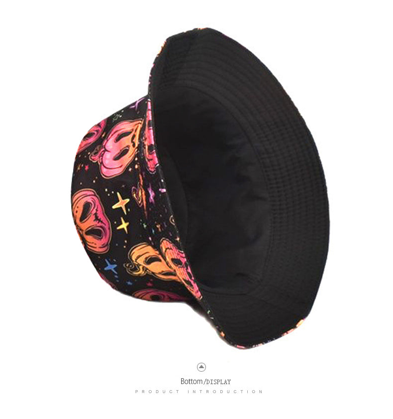 Spooky Pumpkin Glow Bucket Hat - Bottom Display