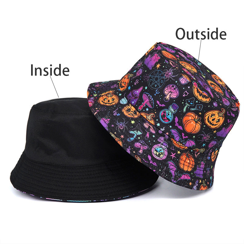 Spooky Pumpkin Glow Bucket Hat - Inside Outside