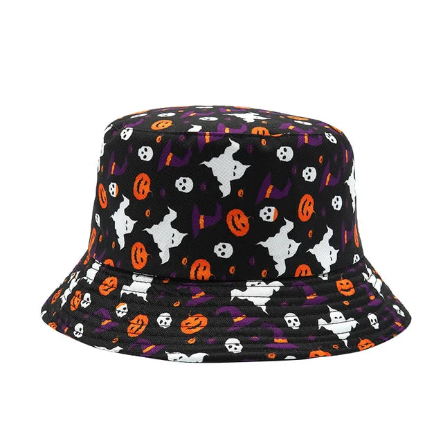 Spooky Pumpkin Glow Bucket Hat - Style: 1