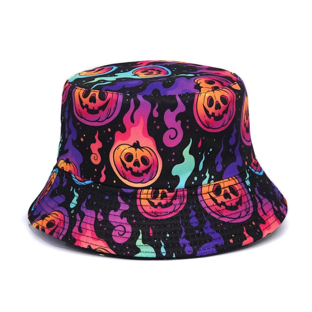 Spooky Pumpkin Glow Bucket Hat - Style: 14