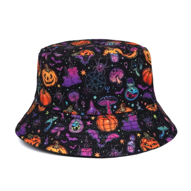 Spooky Pumpkin Glow Bucket Hat - Style: 15