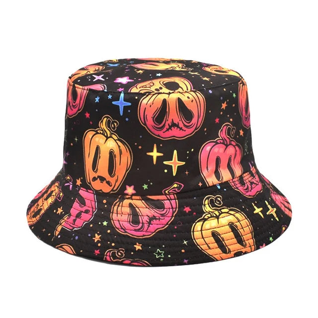 Spooky Pumpkin Glow Bucket Hat - Style: 16