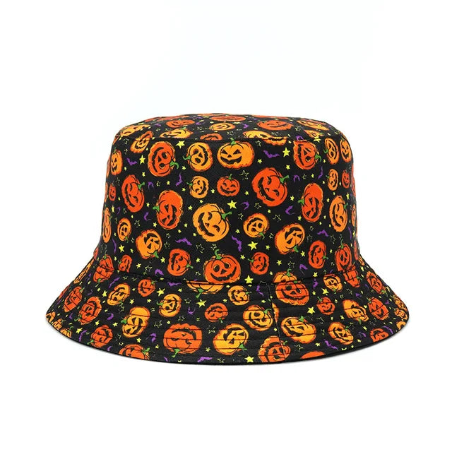 Spooky Pumpkin Glow Bucket Hat - Style: 2