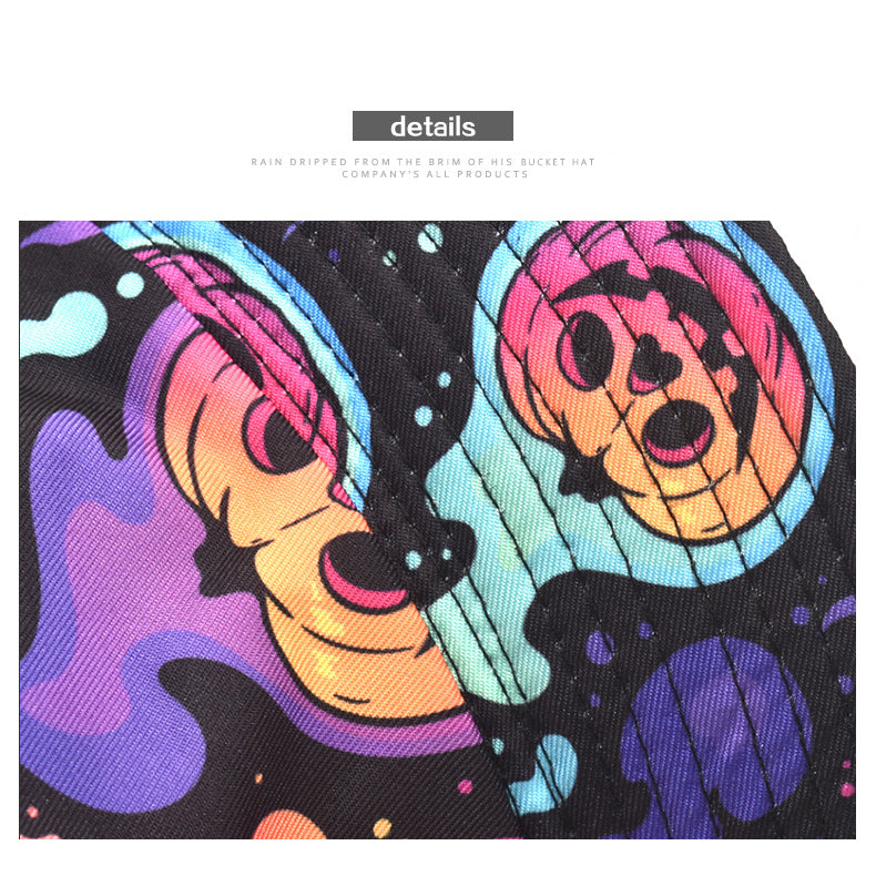 Spooky Pumpkin Glow Bucket Hat - Zoom Display