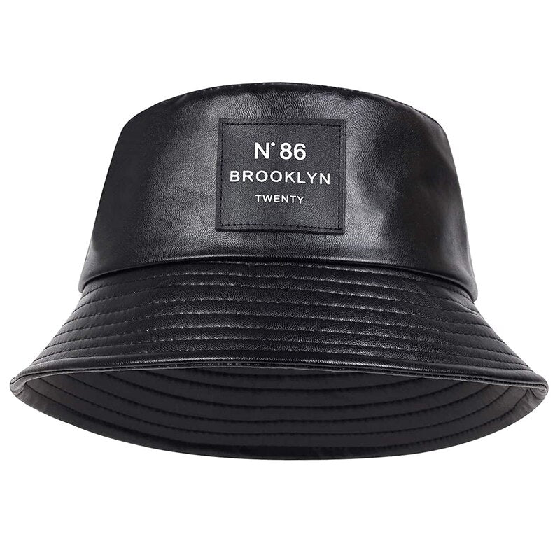 StreetVogue PU Bucket Hat - Black