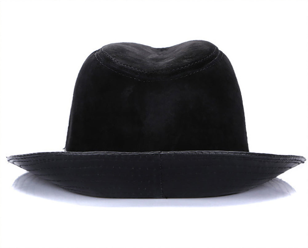 Stylish Sheep Leather Trilby Hat for - Back