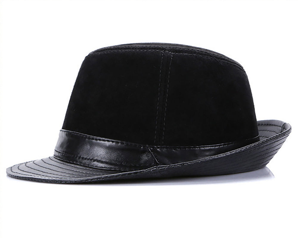 Stylish Sheep Leather Trilby Hat for - Side