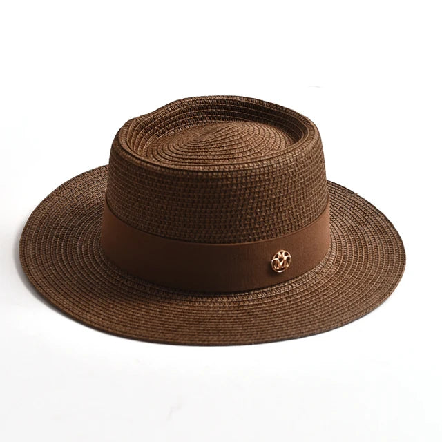 Sunny Escape Women’s Summer Straw Hat - Coffee