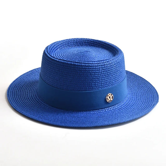 Sunny Escape Women’s Summer Straw Hat - Jewel Blue