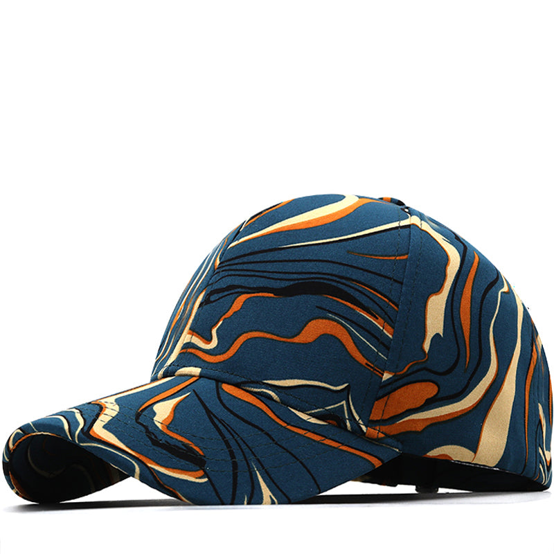 Swirl Pattern Adjustable Baseball Cap - Blue 