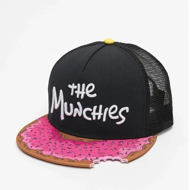 The Munchies Donut Brim Mesh Trucker Hat - Fushia