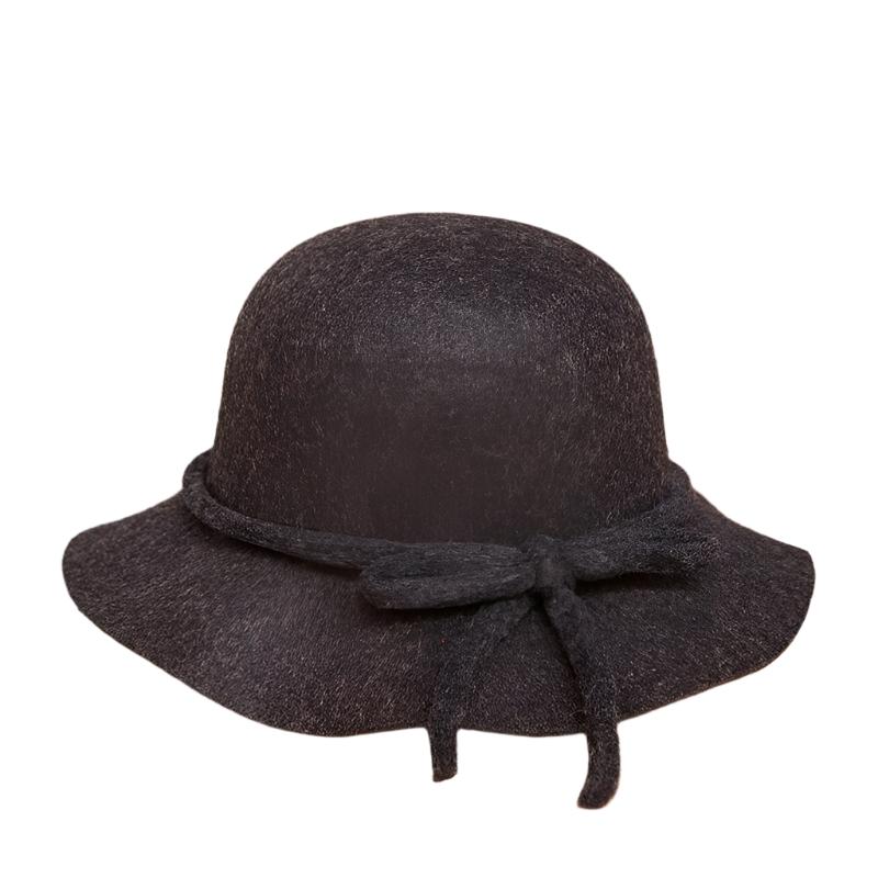 Timeless Old Style Wool Cloche Hats - Dark Gray