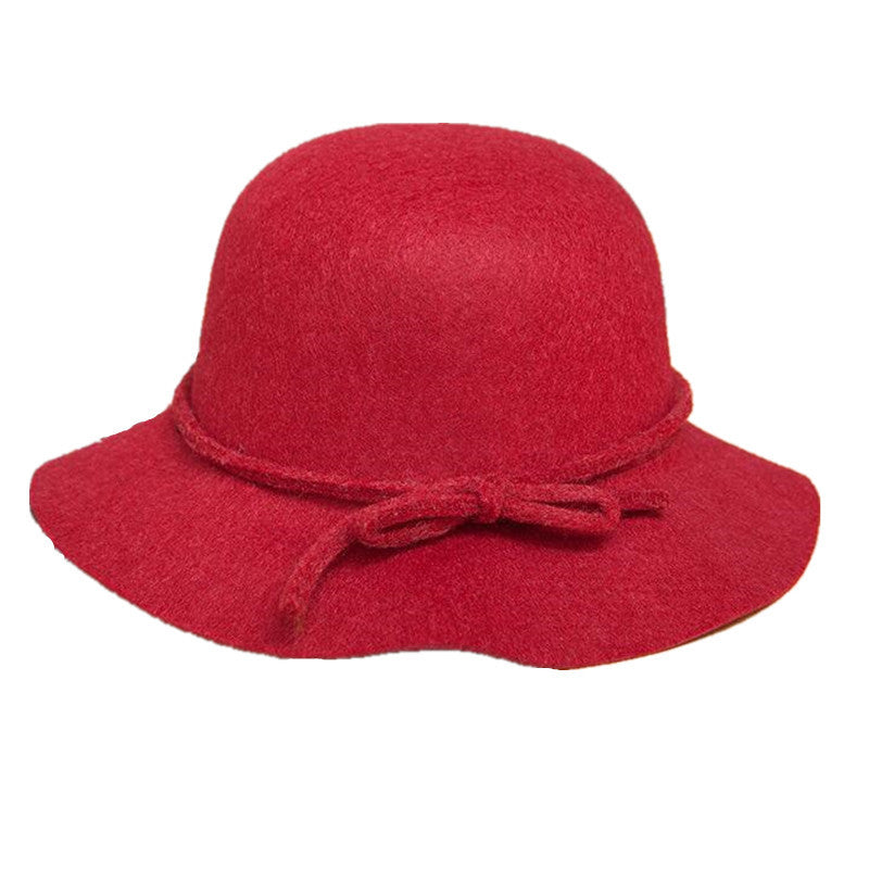 Timeless Old Style Wool Cloche Hats - Red