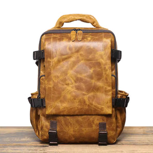 Traveler’s Edition Leather Backpack - Light Yellow