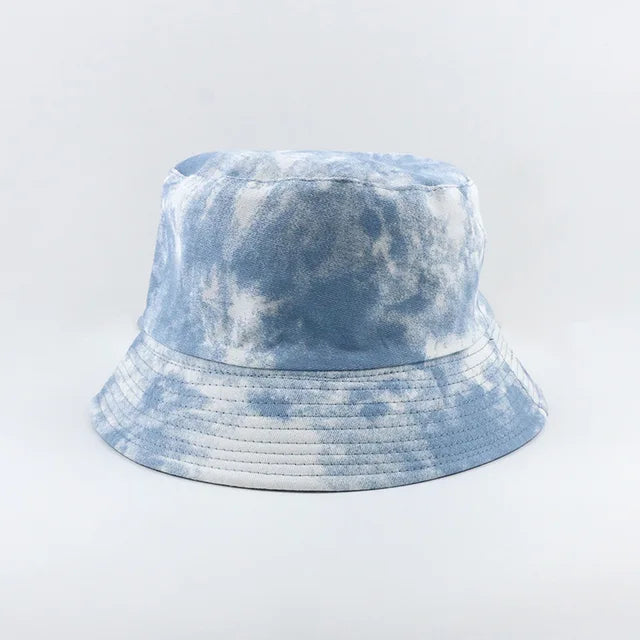 Trendy Tie Dye Bucket Hats - Blue