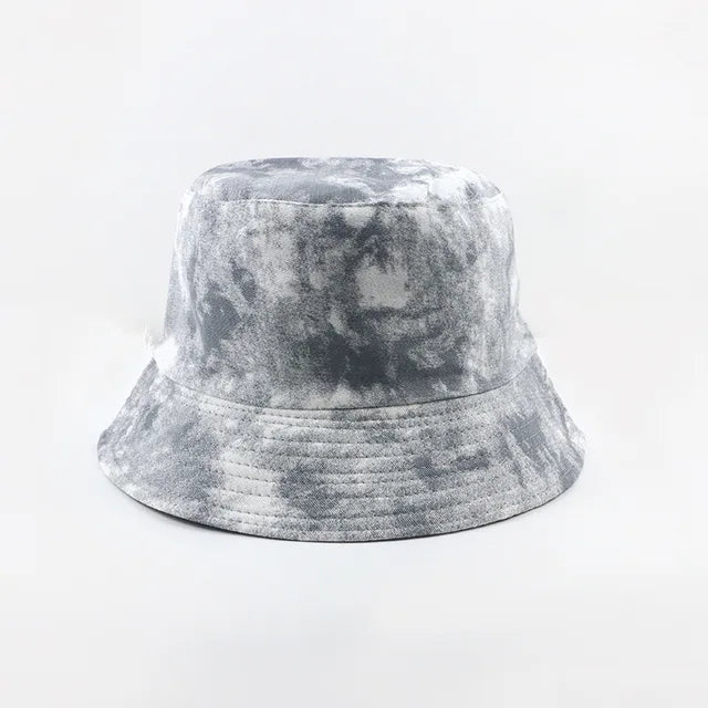 Trendy Tie Dye Bucket Hats - Gray