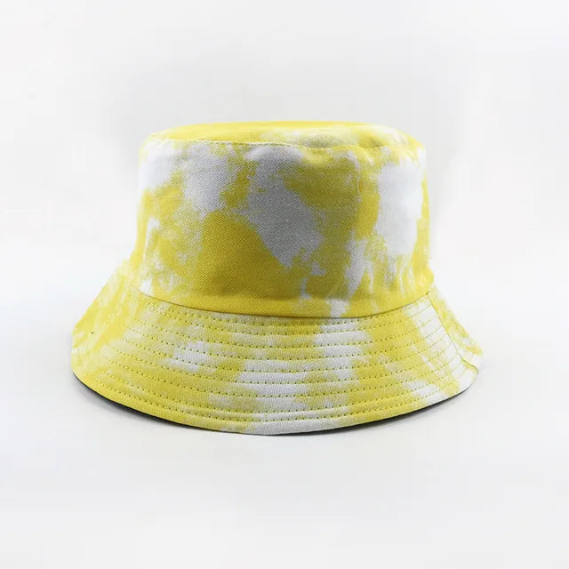 Trendy Tie Dye Bucket Hats - Yellow