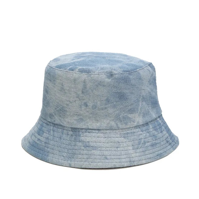 Tri-Tone Denim Bucket Hat - Light Blue