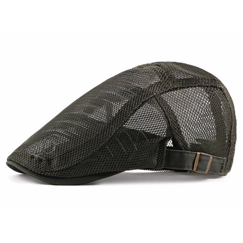 Unisex Mesh Flat Caps - Army Green 