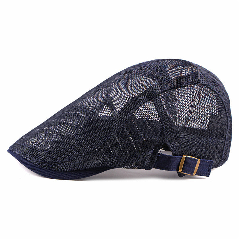 Unisex Mesh Flat Caps - Navy Blue